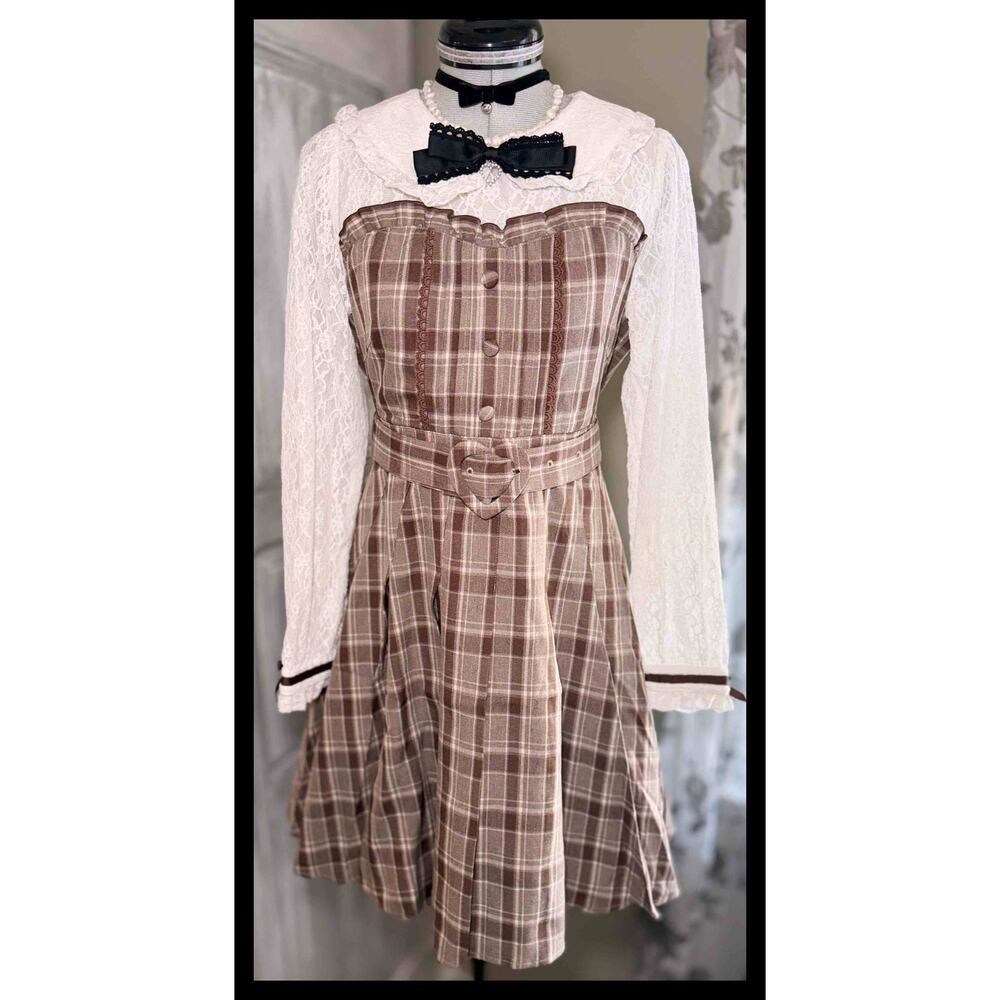 Liz Lisa Lace Pleated Heart Belt Dress Jfashion Gyaru Himekaji Coquette Japan - Picture 3 of 16